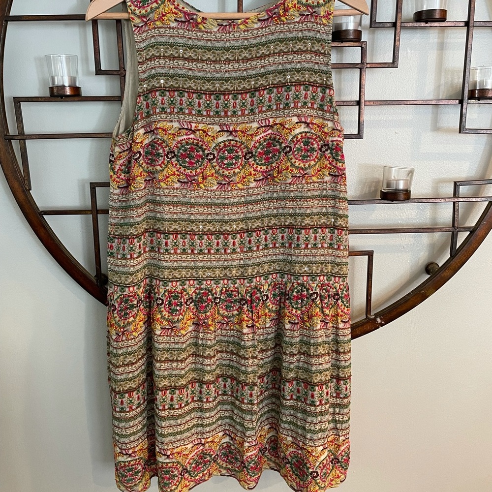 Hemant Nandita Silk beaded dress 6 EUC